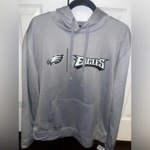 NFL Men’s XL Philadelphia Eagles Cool Grey Gametime Pullover Hoodie 🦅💚💙🩶